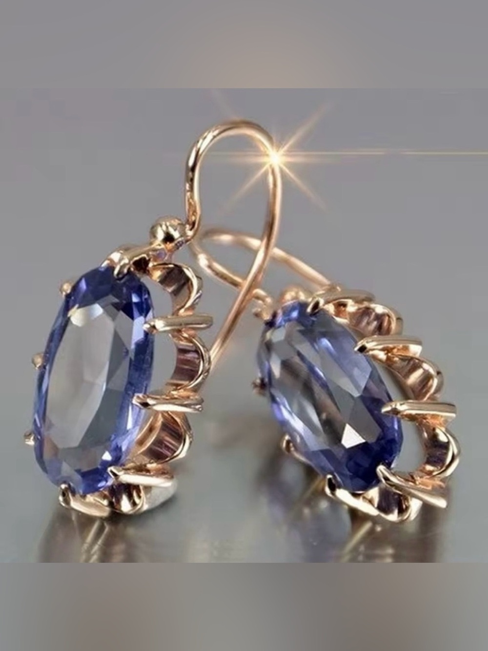 Huitan Trendy Women Oval Cubic Zirconia Earrings